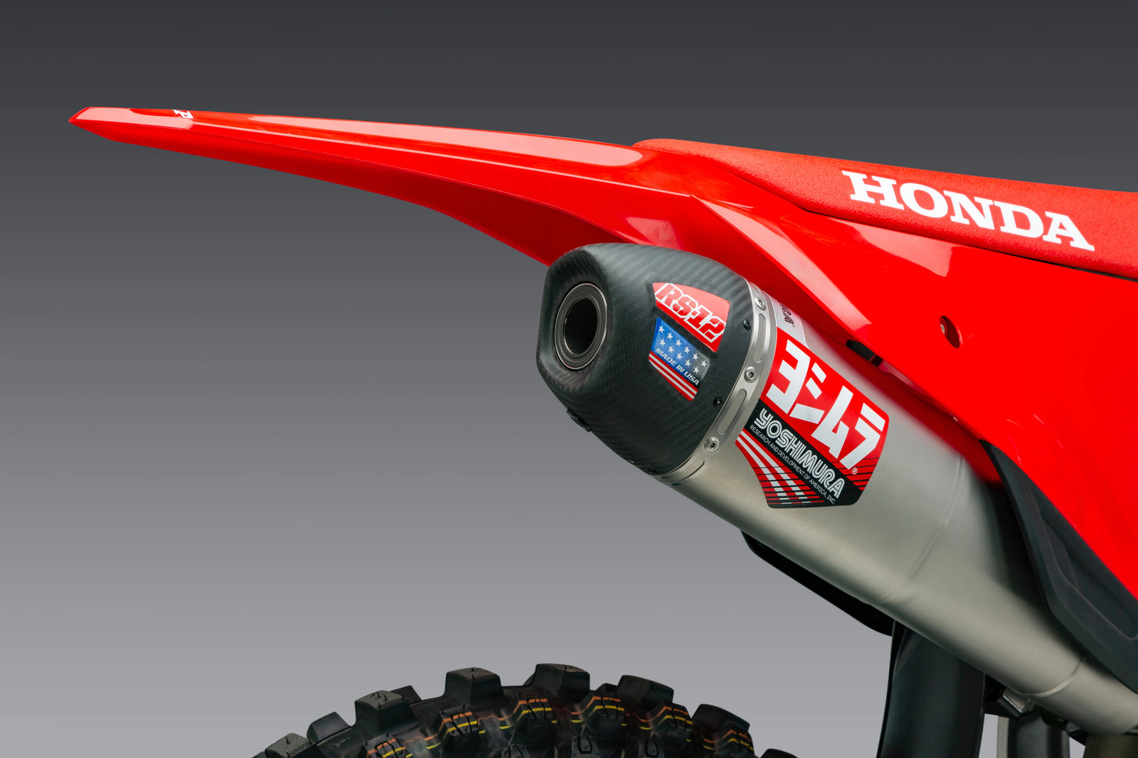 Yoshimura CRF450R/RX 2021-2024 / CRF450R-S 2023-2024 RS-12 Stainless Full Exhaust, W/ Stainless Muffler
