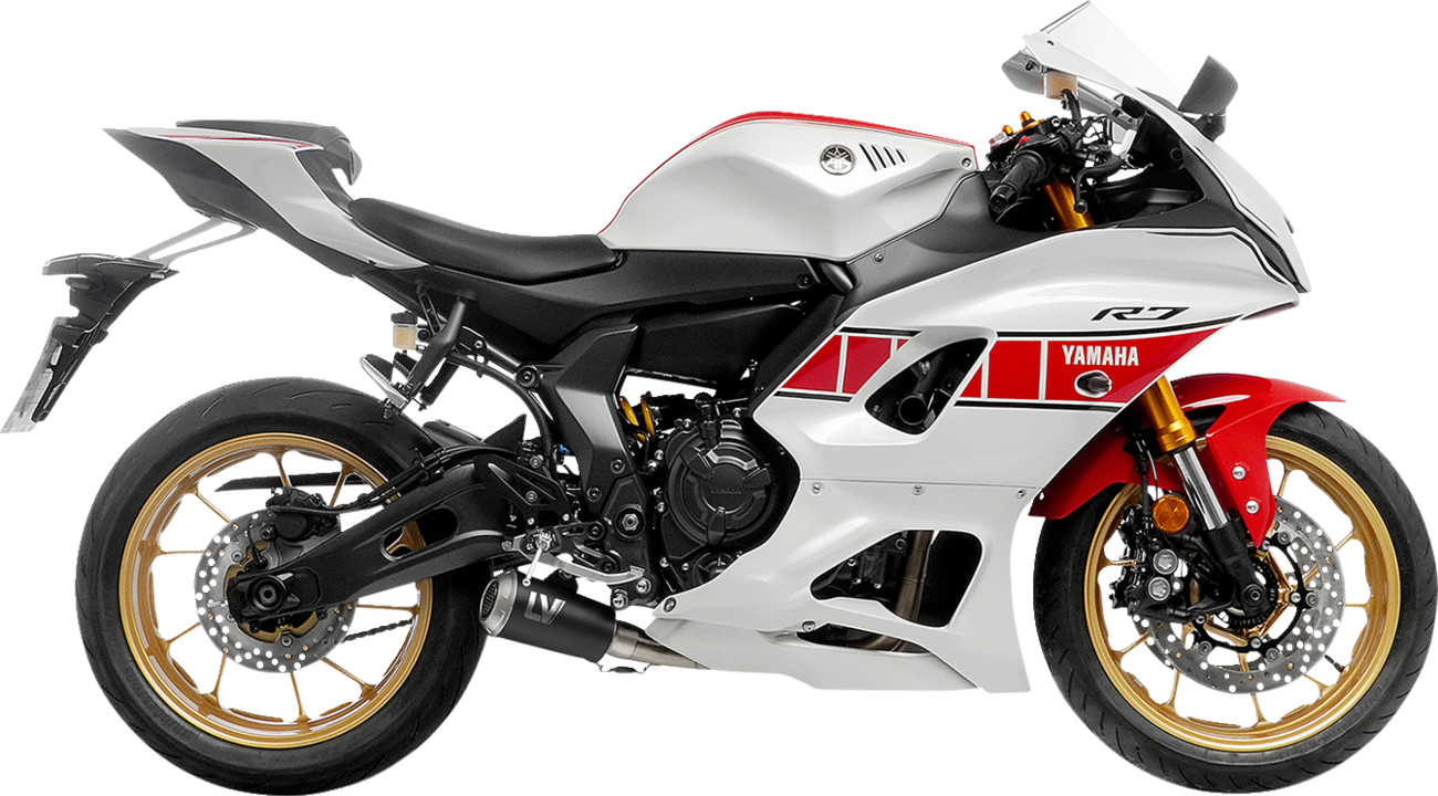 LeoVince 2-Into-1 LV-10 Exhaust System - Black Stainless Steel - Yamaha 700