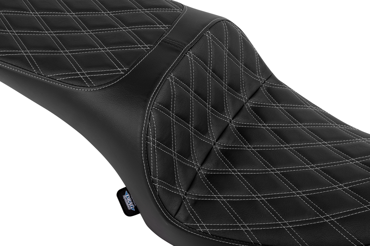 Drag Specialties Seats Freedom Seat - Vinyl - Double Diamond Silver Stitch - Challenger '20-'25/Chieftain '25