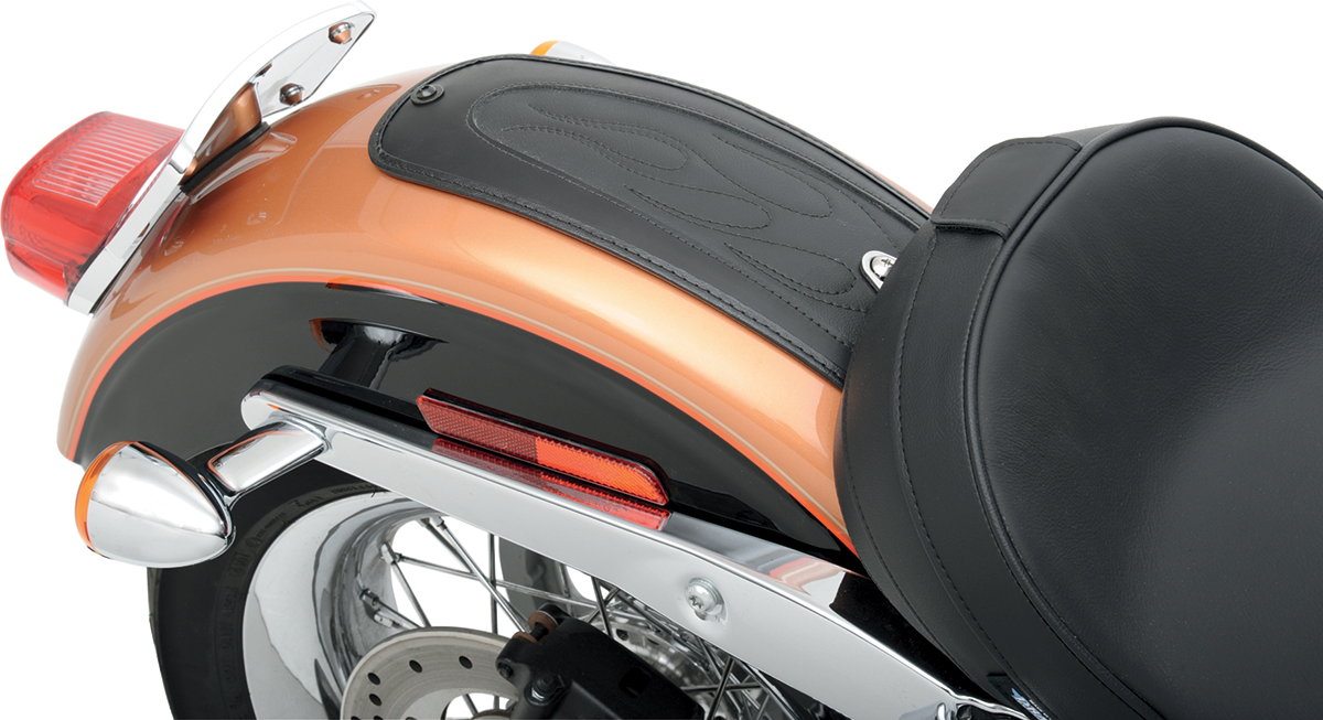 Drag Specialties Seats Fender Skin - Flame Stitched Automotive-Grade Vinyl Center