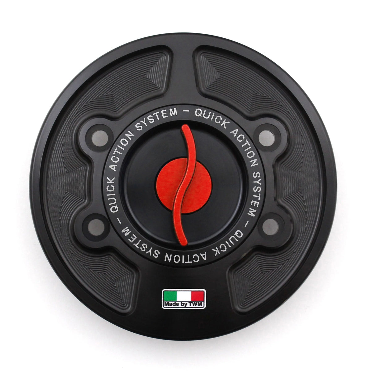 TWM CNC Aluminum Gas Cap / Fuel Cap with Red Center Cap for BMW Motorcycles