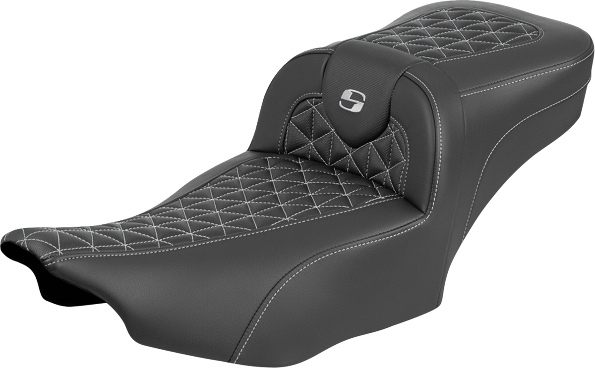 Saddlemen Roadsofa™ Extended Reach Seat - Without Backrest - Silver Stitch - FLH/FLT '23-'25