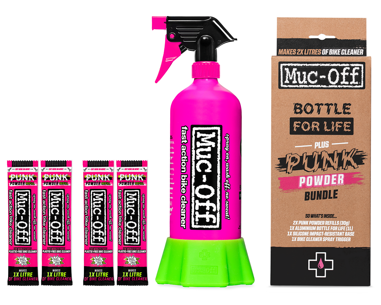 Muc-Off USA Punk Powder Concentrated Cleaner - 4 Pack With Bottle
