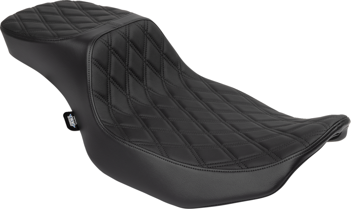 Drag Specialties Seats Performance Predator 2-Up Seat - Vinyl - Black Double Diamond Stitch - FLHX/FLTR '23-'24