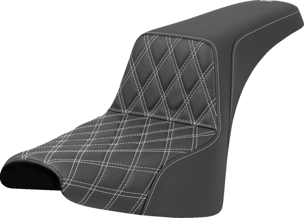 Saddlemen Step-Up Seat - Front Lattice Stitch - White Stitch - FXST/FXBB '18-'25