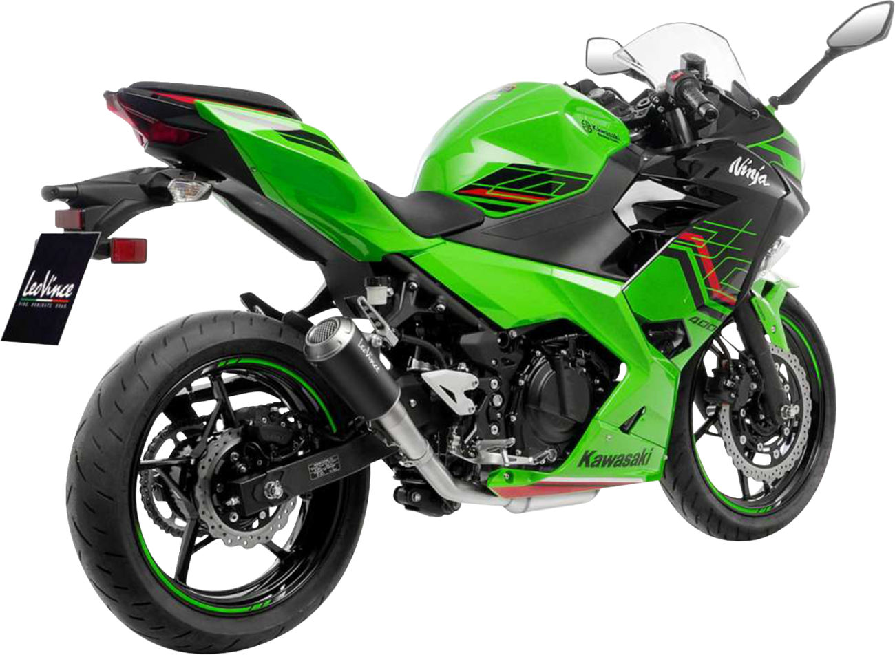 LeoVince LV-10 Slip-On Muffler - Black Stainless Steel - Ninja 400
