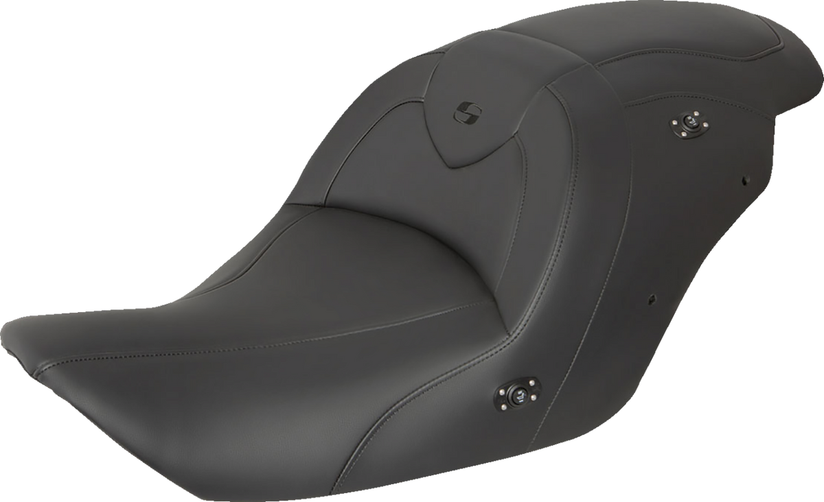 Saddlemen Seat - RoadSofa™ - Without Backrest - Black W/ Black Stitching - Heated - GL1800 '14-'17