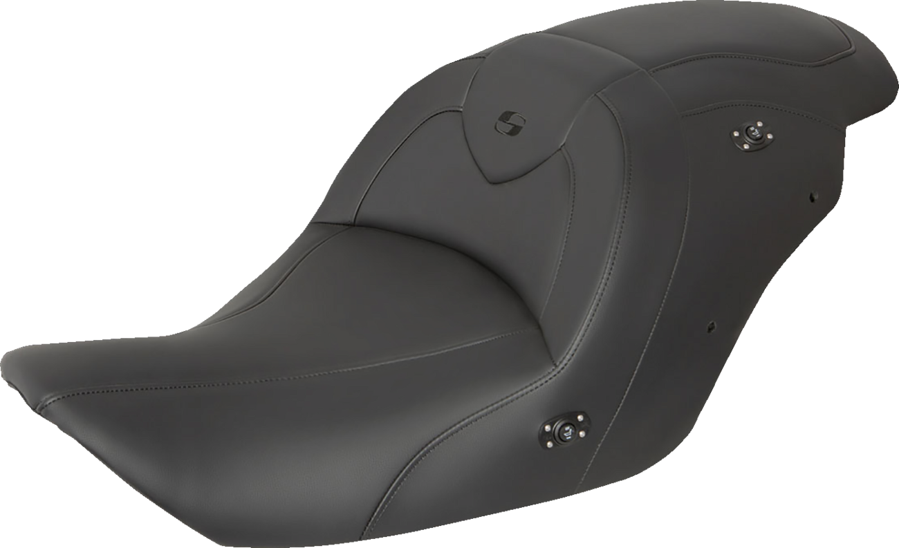 Saddlemen Seat - RoadSofa™ - Without Backrest - Black W/ Black Stitching - Heated - GL1800 '14-'17