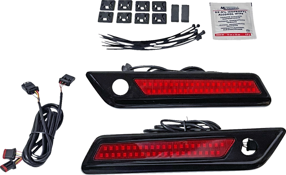 Custom Dynamics Latch Light - Saddlebag - Dual Color - Red - Black
