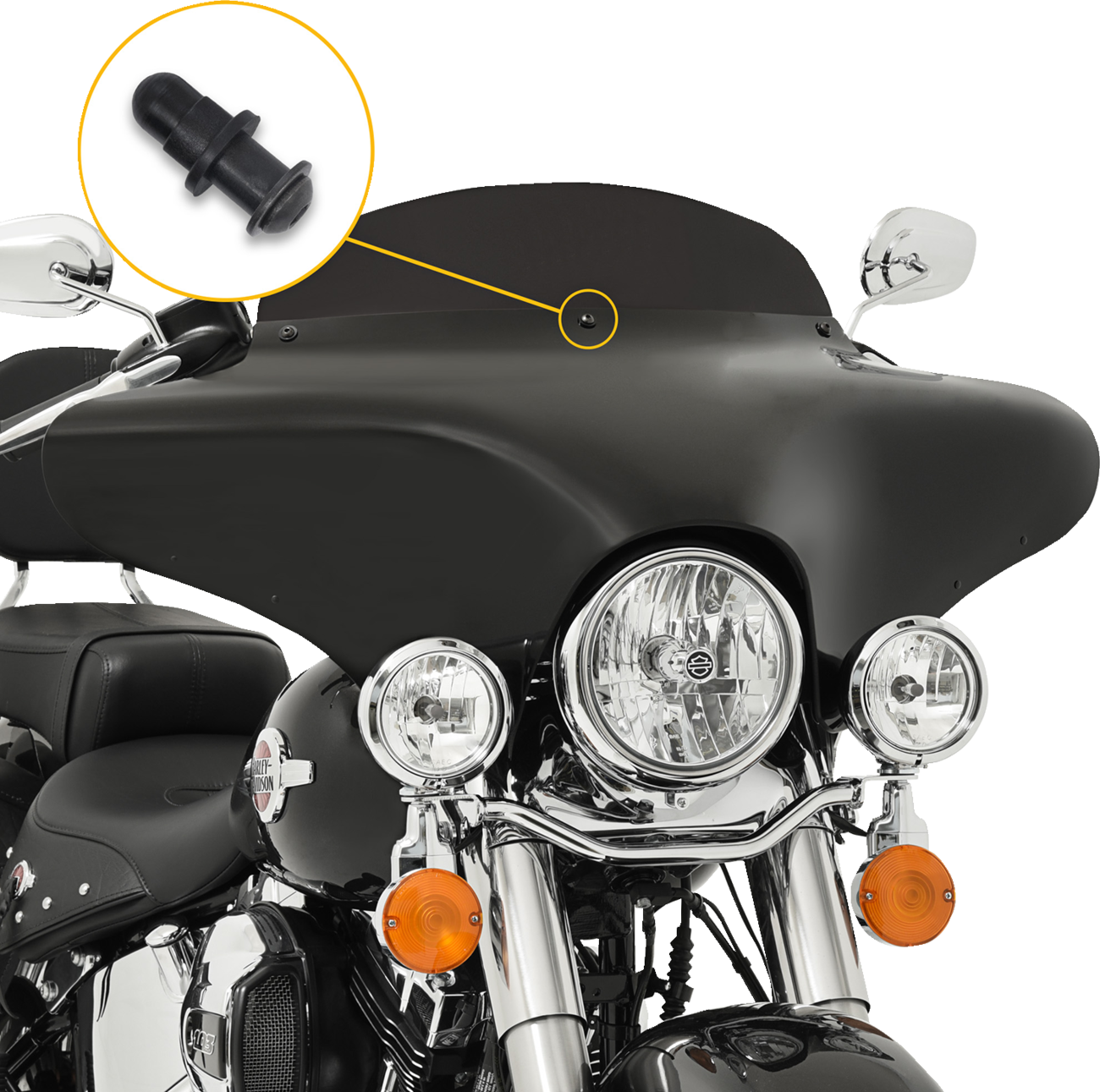 Memphis Shades Screw Set - Batwing - Black