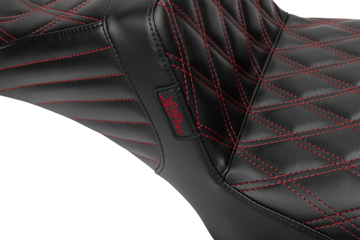 Le Pera Tailwhip Daddy Long Legs Seat - Red Double Diamond Stitch - FLH/FLT '23-'25