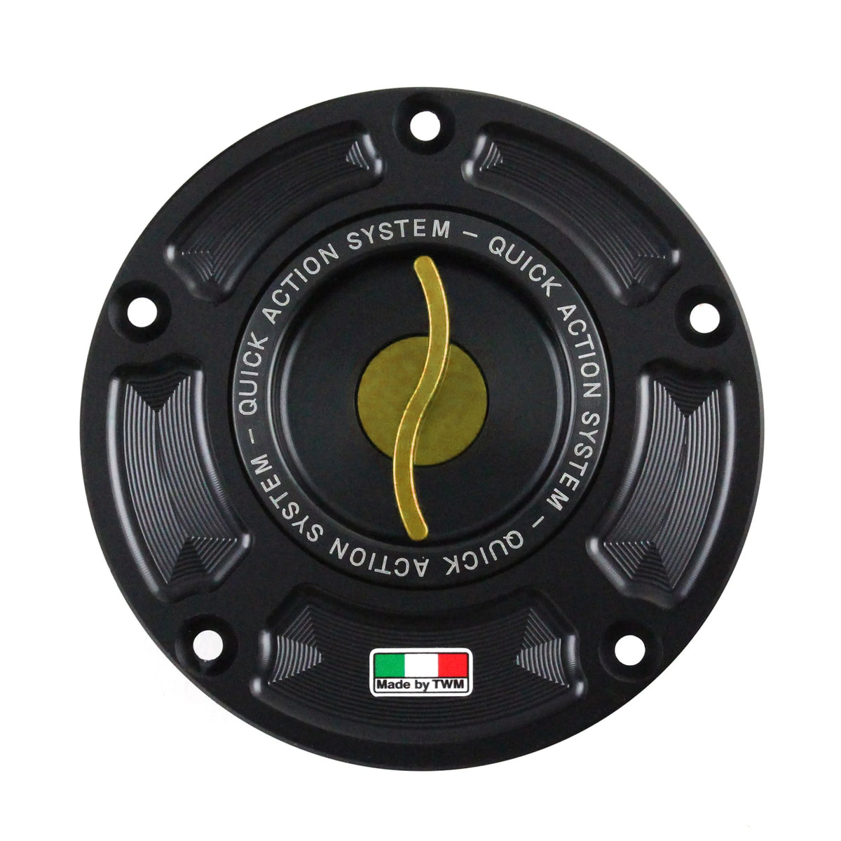 TWM CNC Aluminum Gas Cap / Fuel Cap with Gold Center Cap for Honda Motorcycles