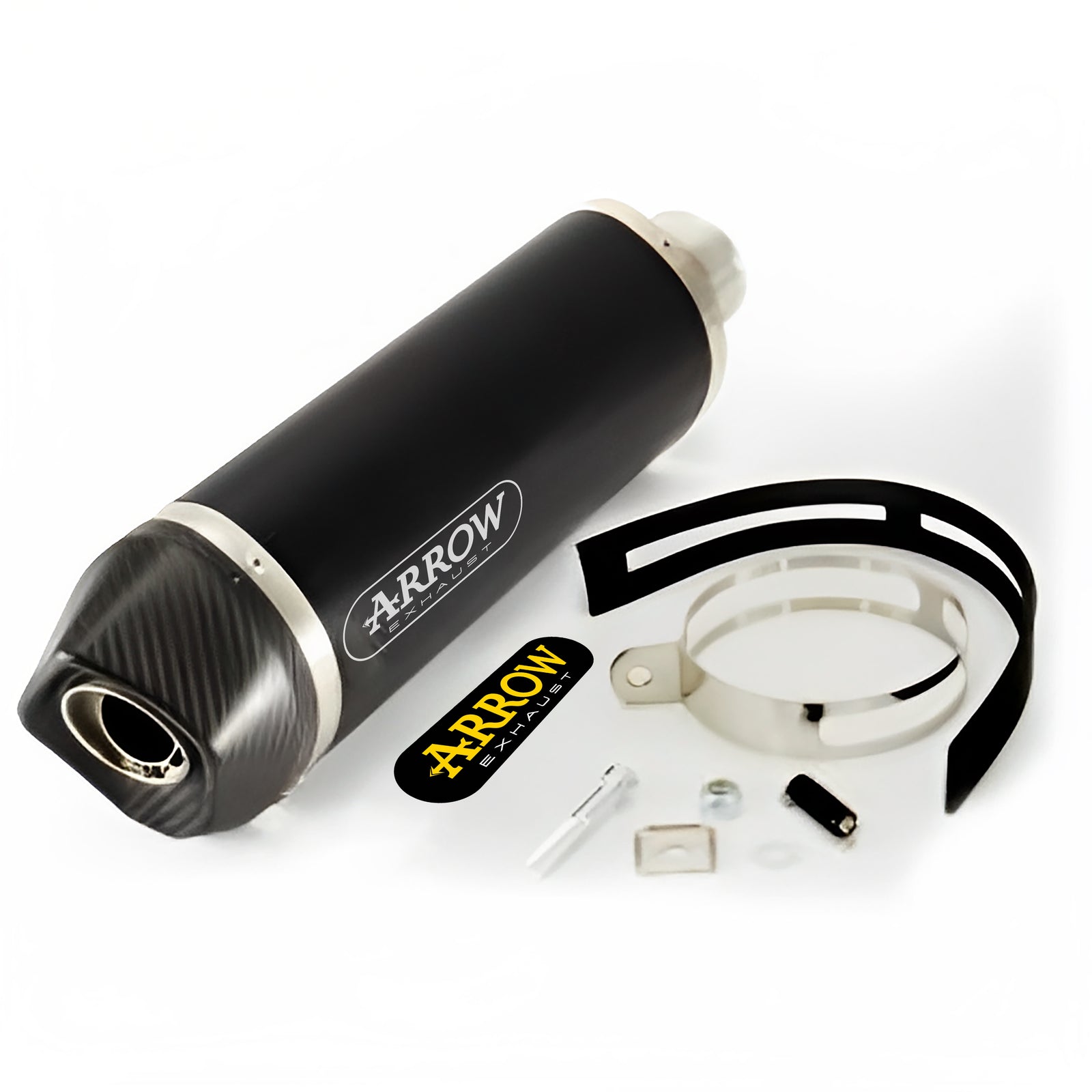 Arrow 71794AKN Race-Tech Approved Aluminium Dark Slip On With Carbon End Cap