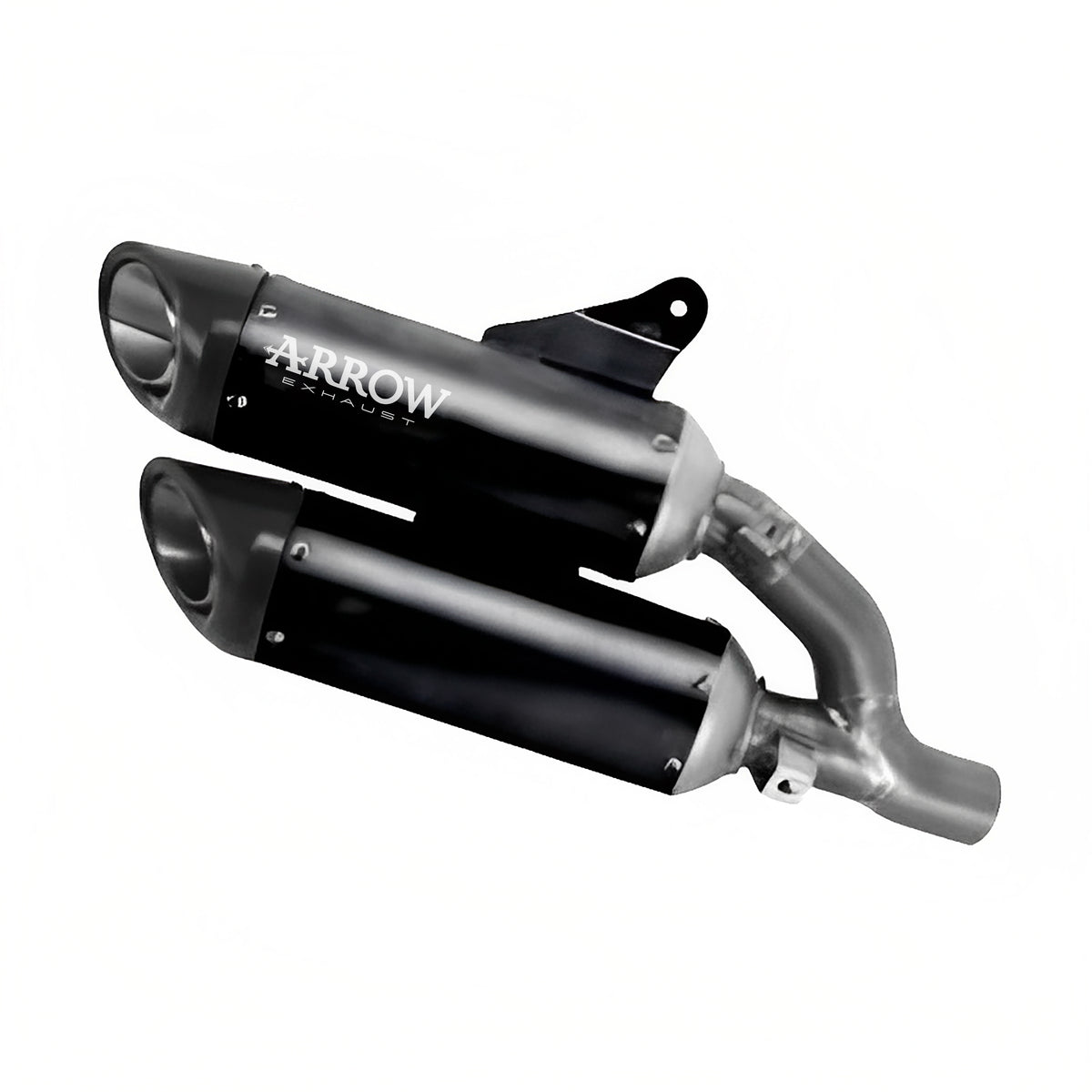 Arrow 71939PRN Round-Sil Titanium Dark Double Slip On (Upper &amp; Lower) With Carbon End Cap