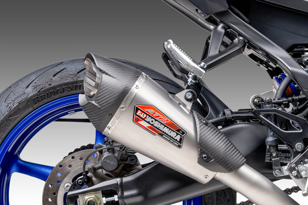 Yoshimura R9 25-26 AT2 Stainless Full Exhaust, W/ Stainless Muffler