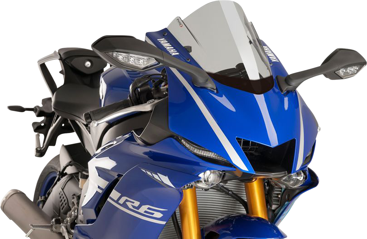 PUIG HI-Tech Parts Race Windscreen - 14-1/4" - Smoke - Yamaha