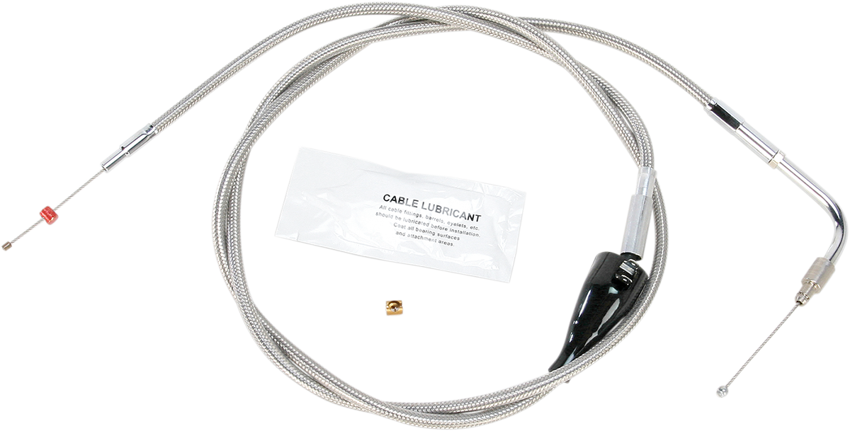 Barnett Stainless Steel Idle Cable - Cruise - +12" - '96-'01 Touring