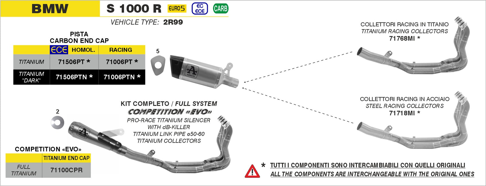 Arrow 71100CPR Competition Evo Full Titanium Full System
