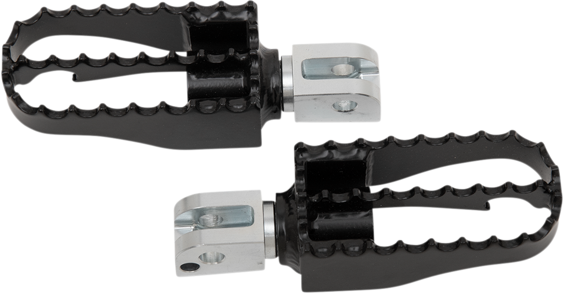 Burly Brand MX Foot Pegs - Passenger - Black/Chrome
