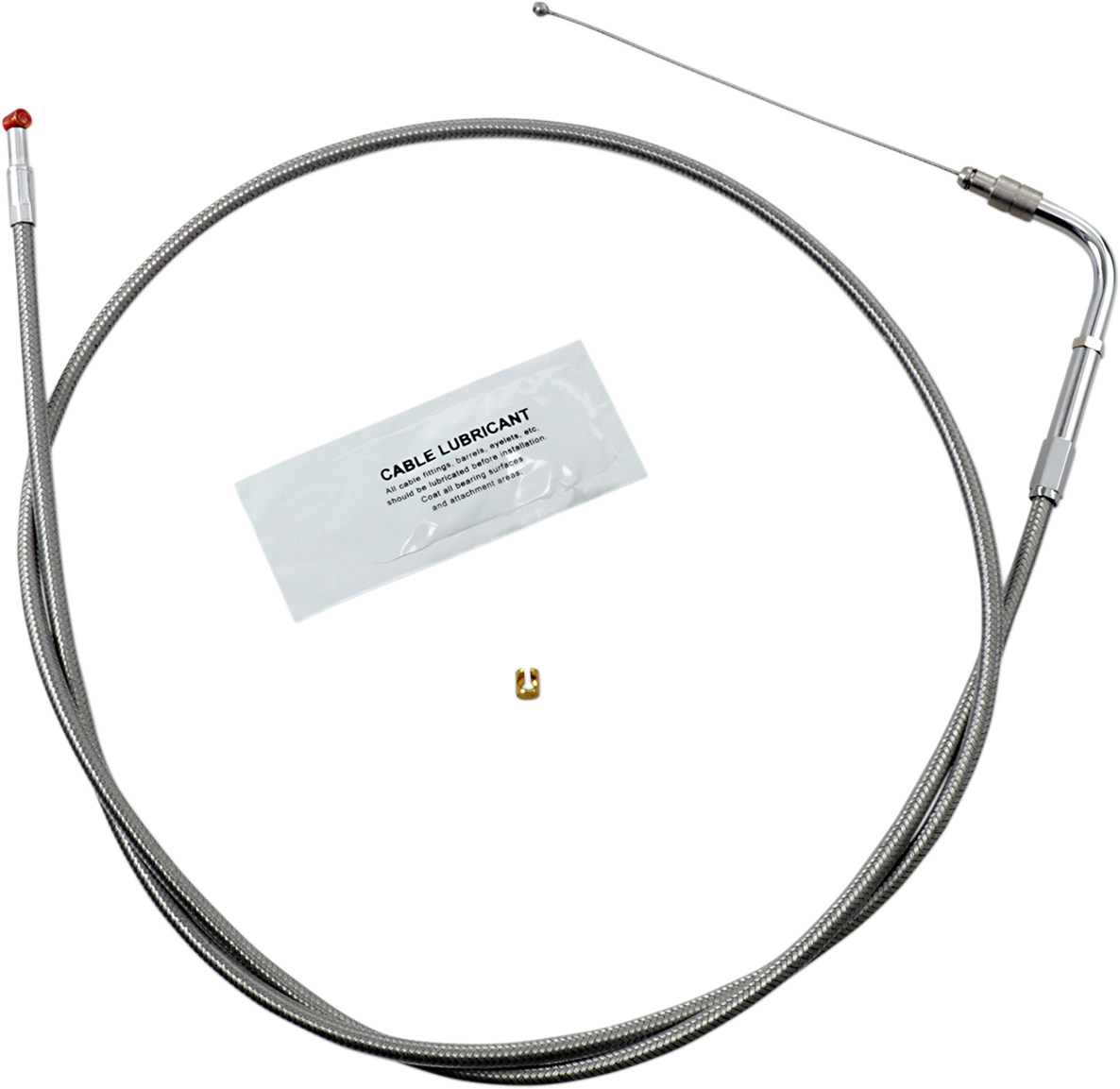 Barnett Stainless Steel Throttle Cable - +10" - '03-'07 FLH