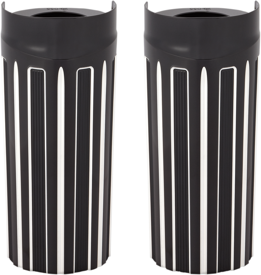 Arlen NESS Fork Boot Covers - +2" - Black Anodized - 10-Gauge - FLHT