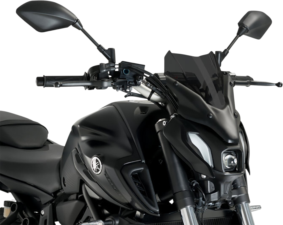PUIG HI-Tech Parts New Generation Windscreen - 12-1/2" - Dark Smoke - MT-07