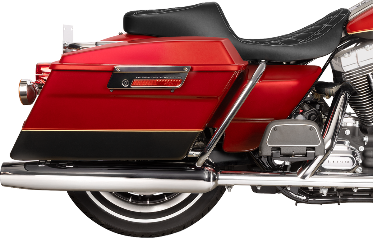 Drag Specialties Seats Predator 2-Up Seat - Vinyl - Double Diamond - Silver Stitching- W/O Backrest - FL '97-'07
