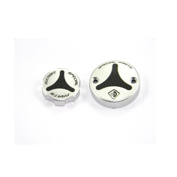 Ducabike DBK Carbon Front Brake And Clutch Fluid Reservoir Cap Set For Panigale