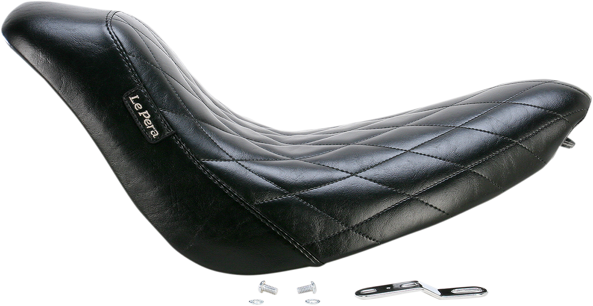 Le Pera Bare Bones Solo Seat - Diamond Stitch - Black - Softail '06-'17