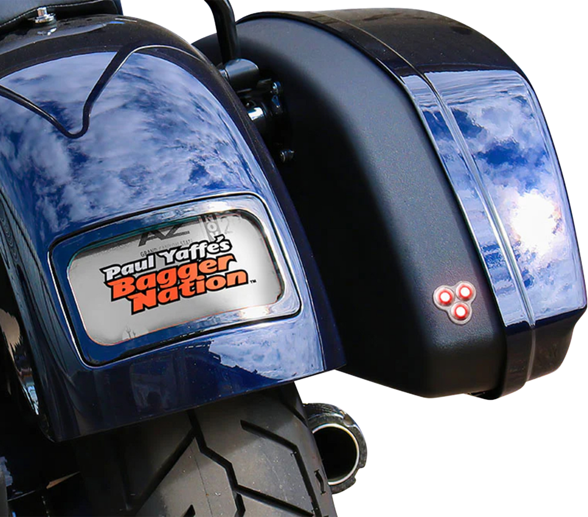 Paul Yaffe Bagger Nation Tri-Pod Taillight With Lightning Bolts