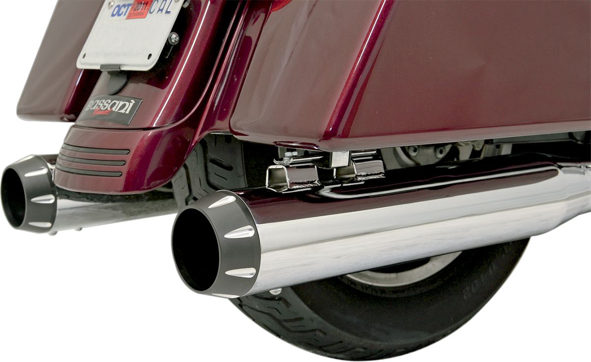 Bassani Xhaust Optional B1-Syle Quick-Change End Cap - 4" - Black Tapered - Fluted