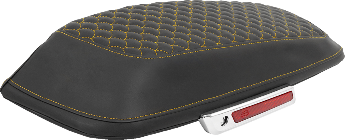 Saddlemen Saddlebag Lid Covers - Dragon Scale - Gold Stitch - FLH/FLT '14-'25