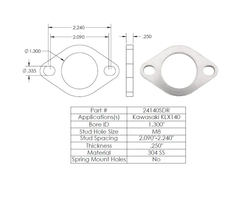 Yoshimura Builder Series Flanges - KLX140 (24140SDR)