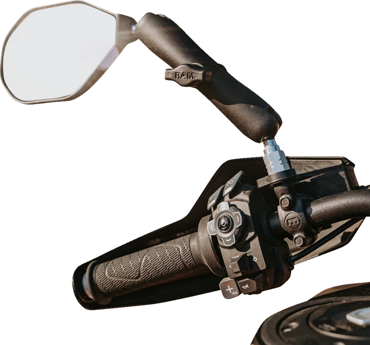 RAM Mounts Tough-Mirror™ - Side View - Oval - Black - Left