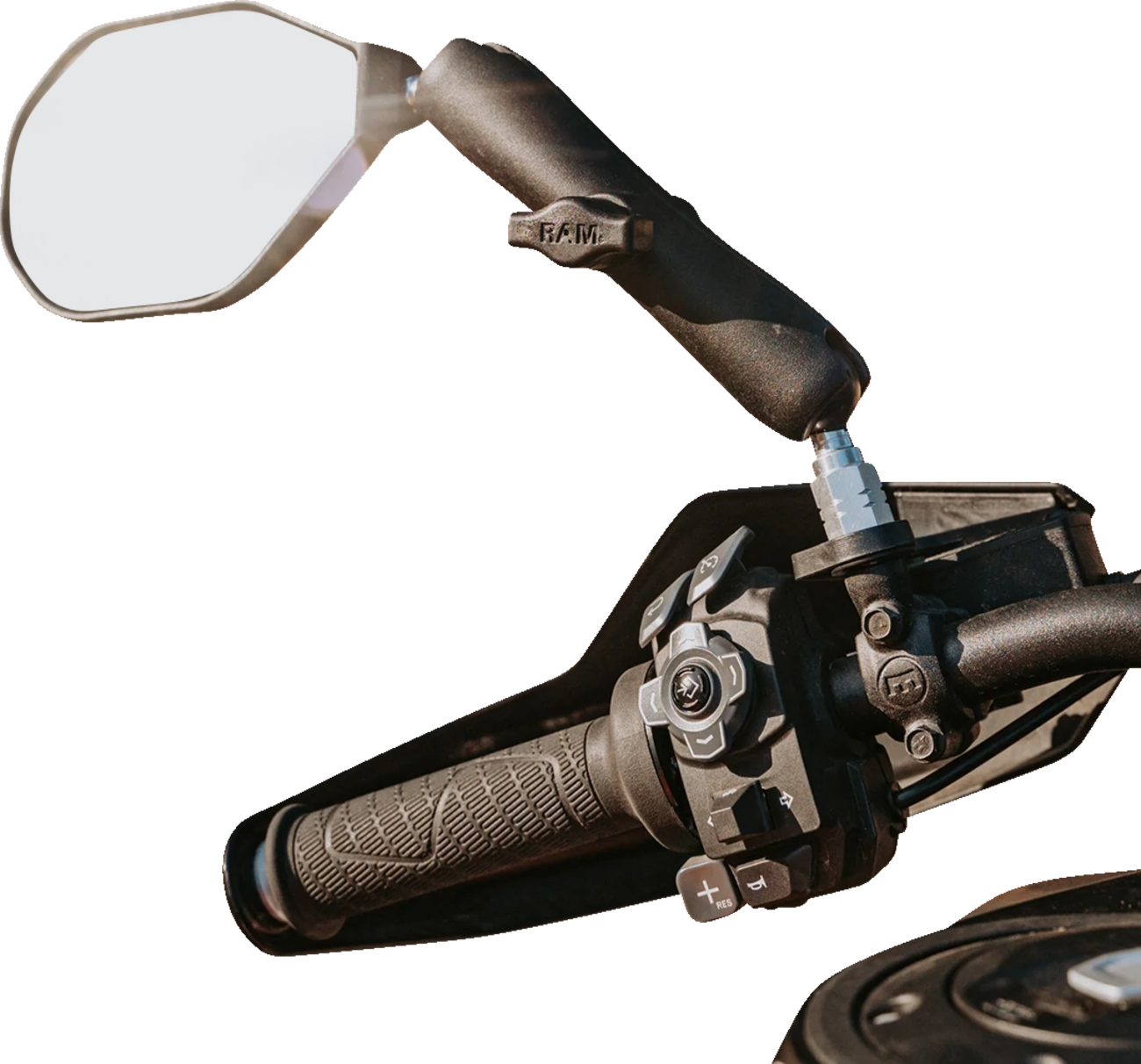 RAM Mounts Tough-Mirror™ - Side View - Oval - Black - Left