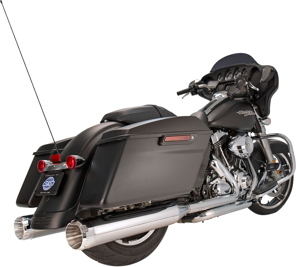 S&S Cycle 4-1/2" MK45 Performance Mufflers - Black With Black Thruster
