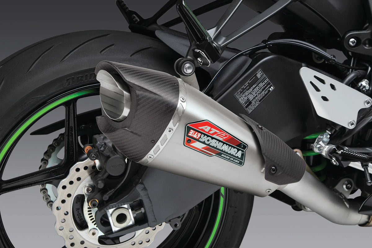 Yoshimura ZX-6R 2019-26 AT2 Stainless 3/4 Exhaust, W/ Stainless Muffler