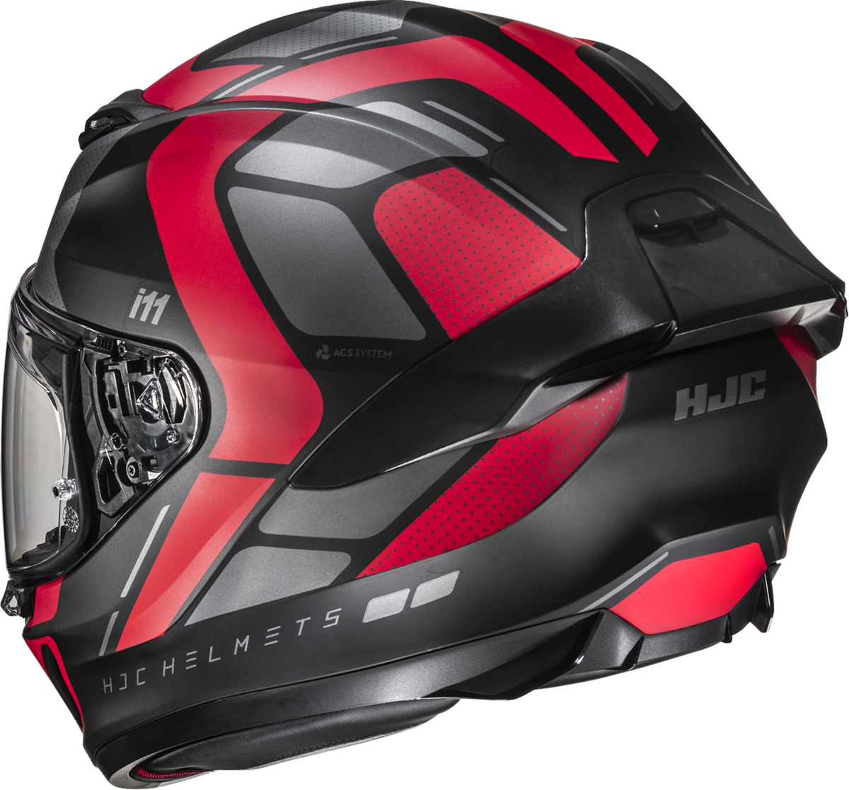 HJC I11 Plus Sub Helmet - Black / Gray / MC1SF / Matte / Red / 3XL