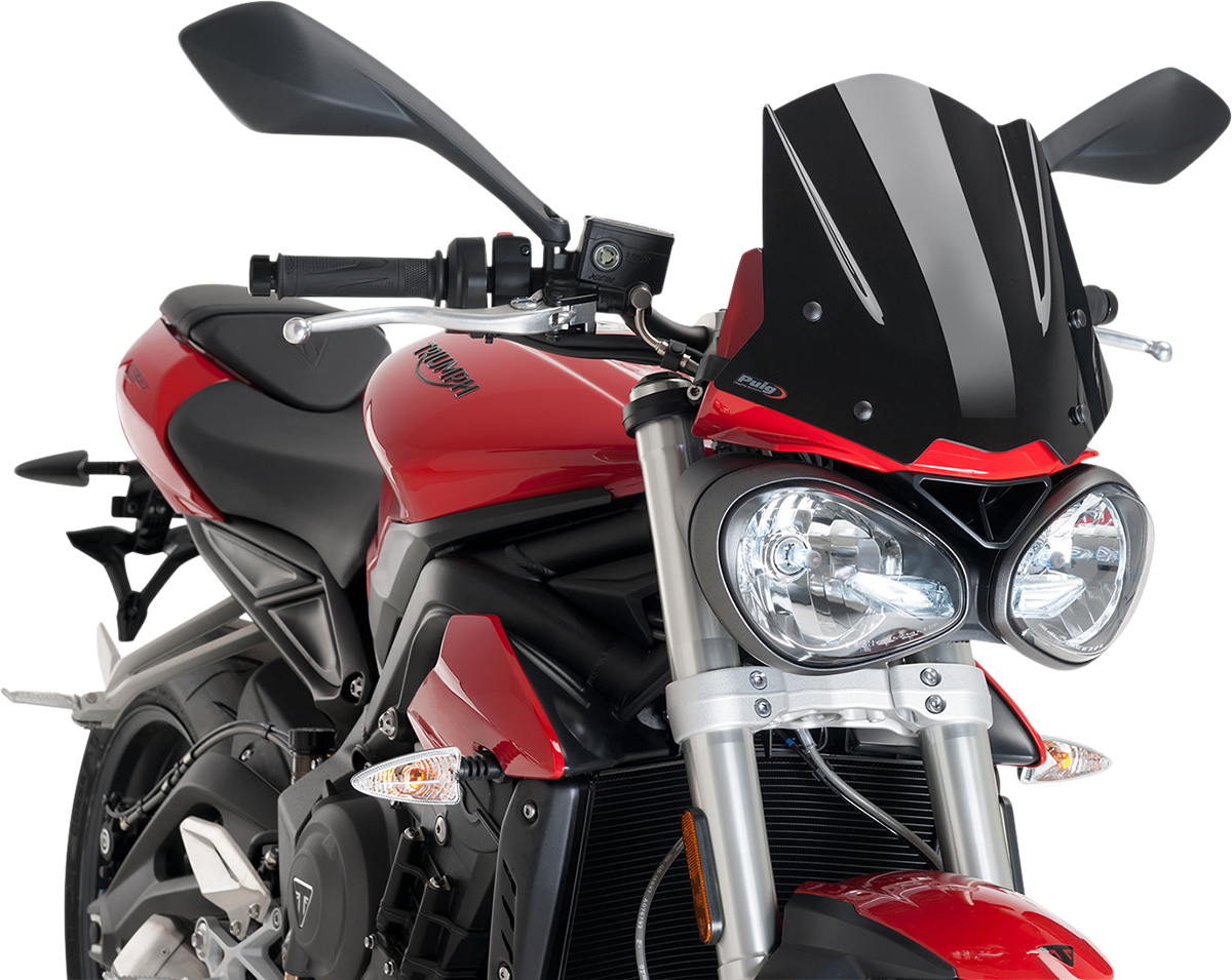 PUIG HI-Tech Parts New Generation Windscreen - 12-1/4" - Black - Street Triple 765
