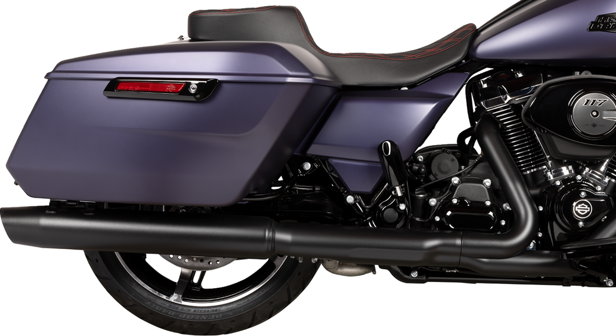 Drag Specialties Seats Performance Predator 2-Up Seat - Extended Reach - Vinyl - Red Double Diamond Stitch