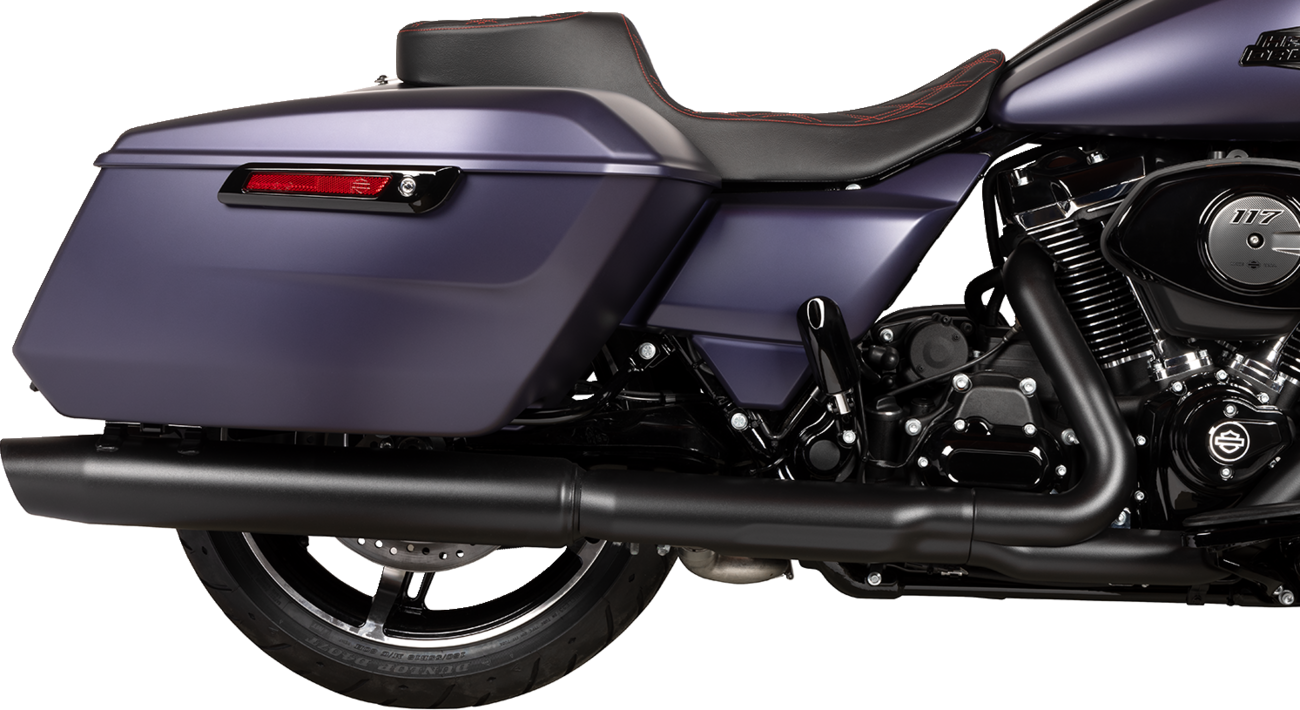 Drag Specialties Seats Performance Predator 2-Up Seat - Extended Reach - Vinyl - Red Double Diamond Stitch