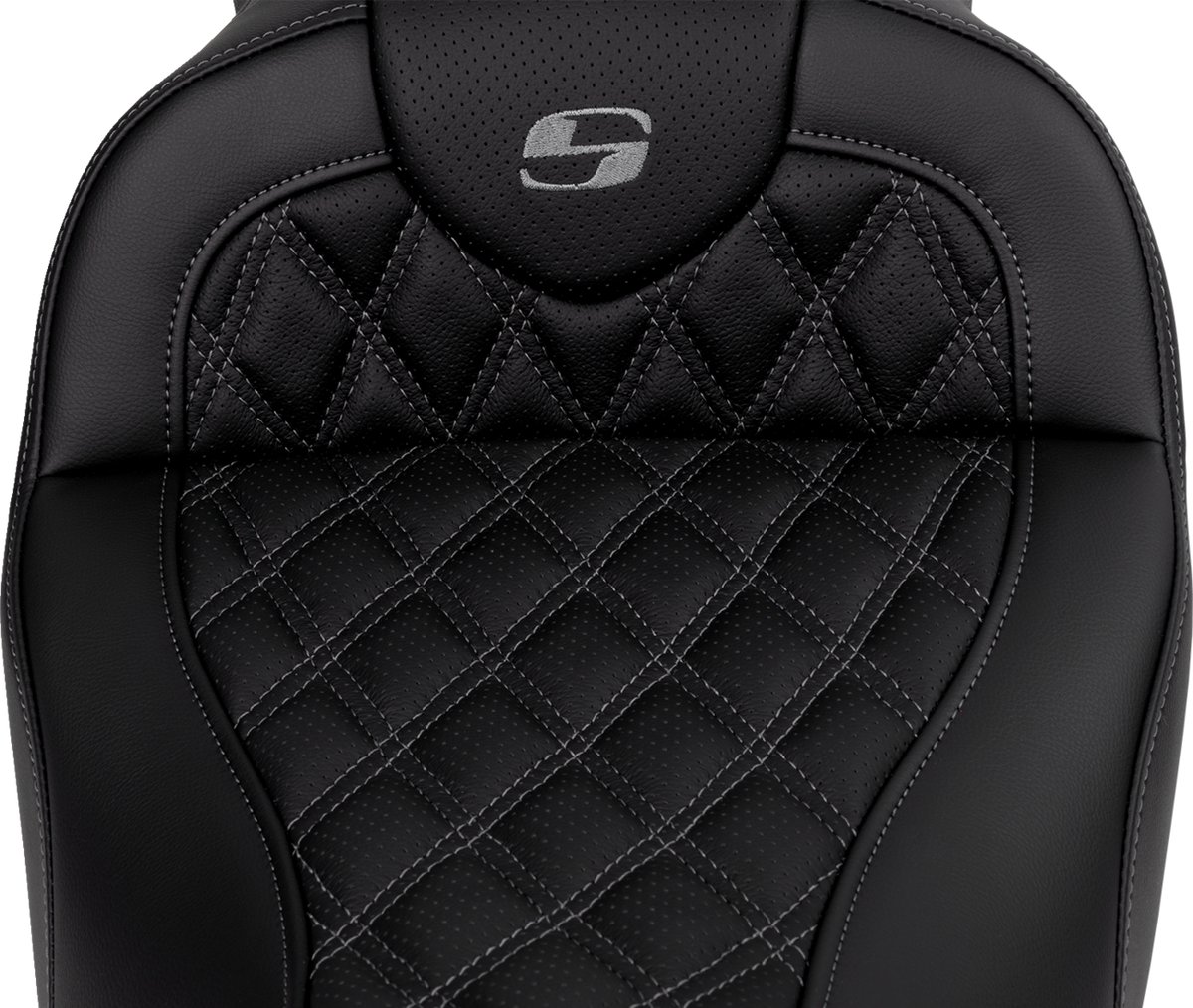 Saddlemen Roadsofa™ Seat - With Backrest - Dark Gray Stitch - FL '08-'23