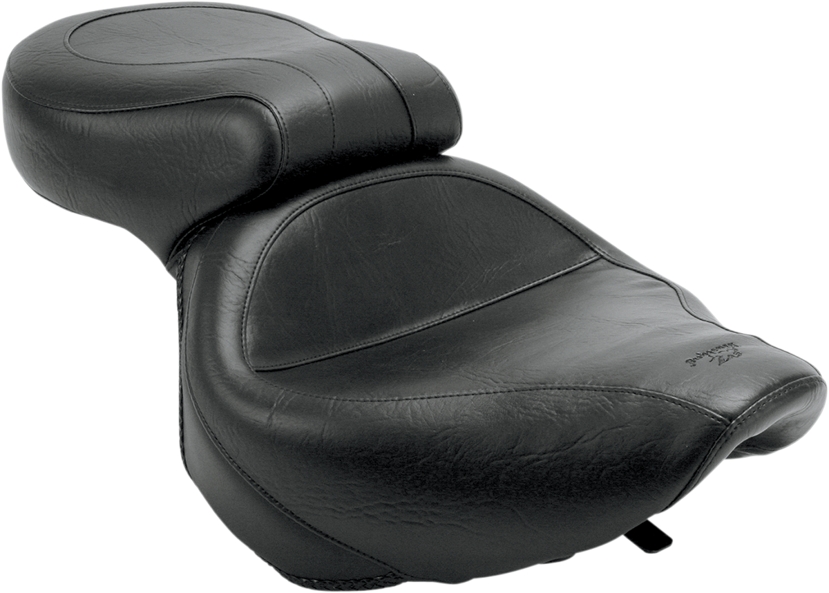 Mustang Seat - Vintage - Wide - Touring - Without Driver Backrest - One-Piece - Smooth - Black VT750
