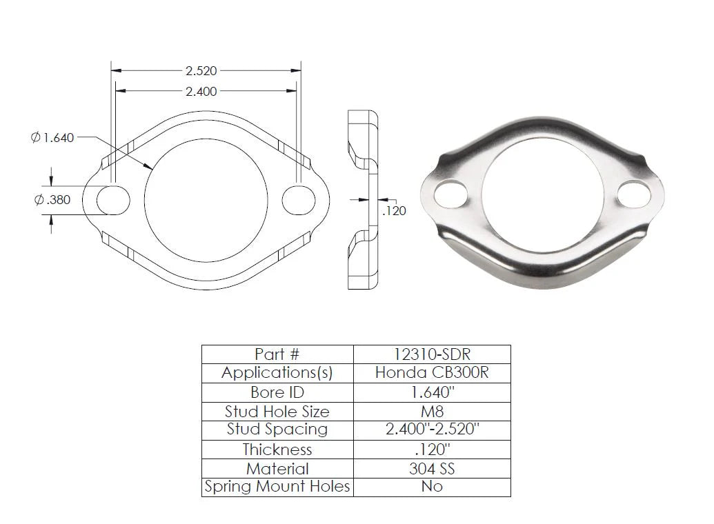 Yoshimura Builder Series Flanges - CB300R (12310-SDR)