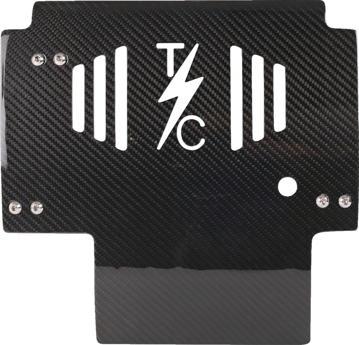 Thrashin Supply CO. Skid Plate - Carbon Fiber/Gloss - With Black Brackets - FLHX/FLTRX