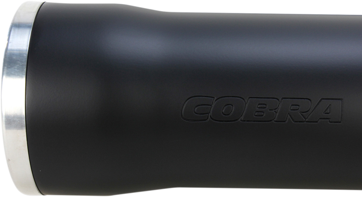 Cobra Slip-On Mufflers With Race Pro Tips - 3" - Black - '07-'17 FLSTF/FXSTD