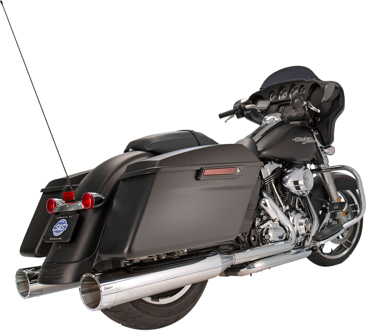 S&S Cycle 4-1/2" MK45 Performance Mufflers - Black With Black Thruster