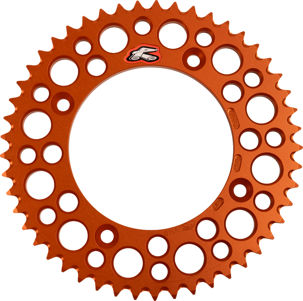 Renthal Rear Sprocket - Aluminum - 49 Tooth - Orange - Gas Gas/Husqvarna/KTM