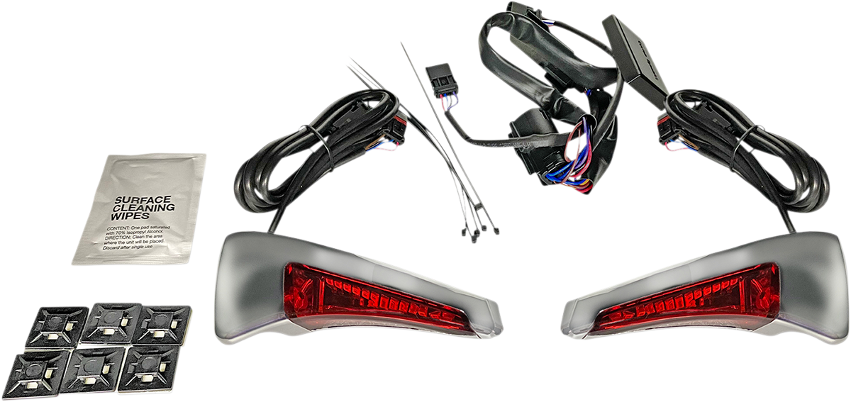 Custom Dynamics Sequential Tour Pak Seat Back Rest LED Lights - Chrome/Red - FLH