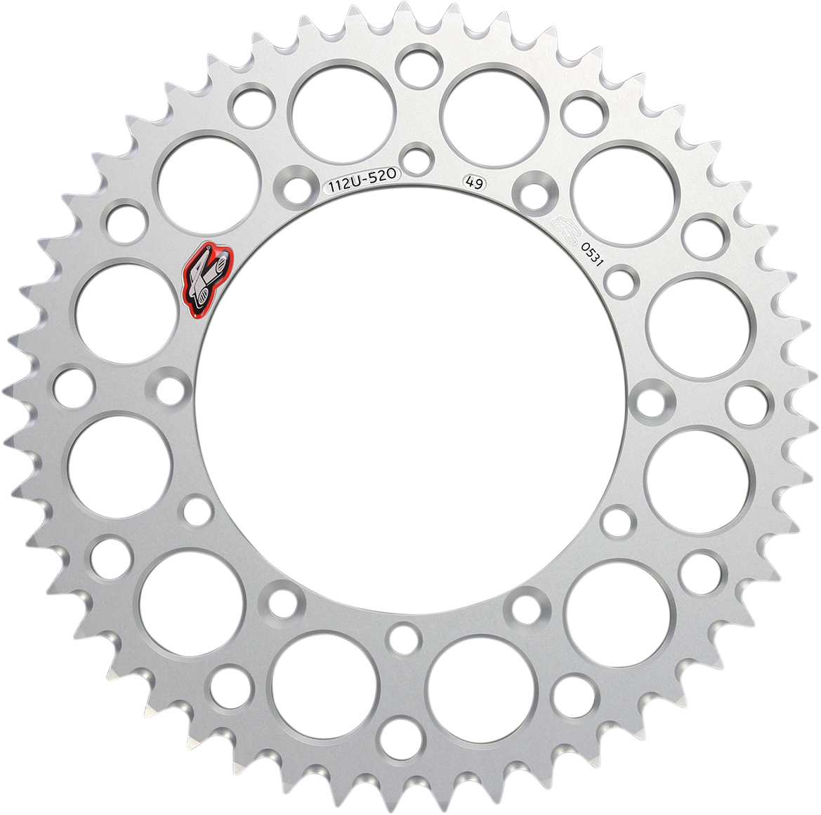Renthal Rear Sprocket - Aluminum - 49 Tooth - Silver - Kawasaki/Suzuki